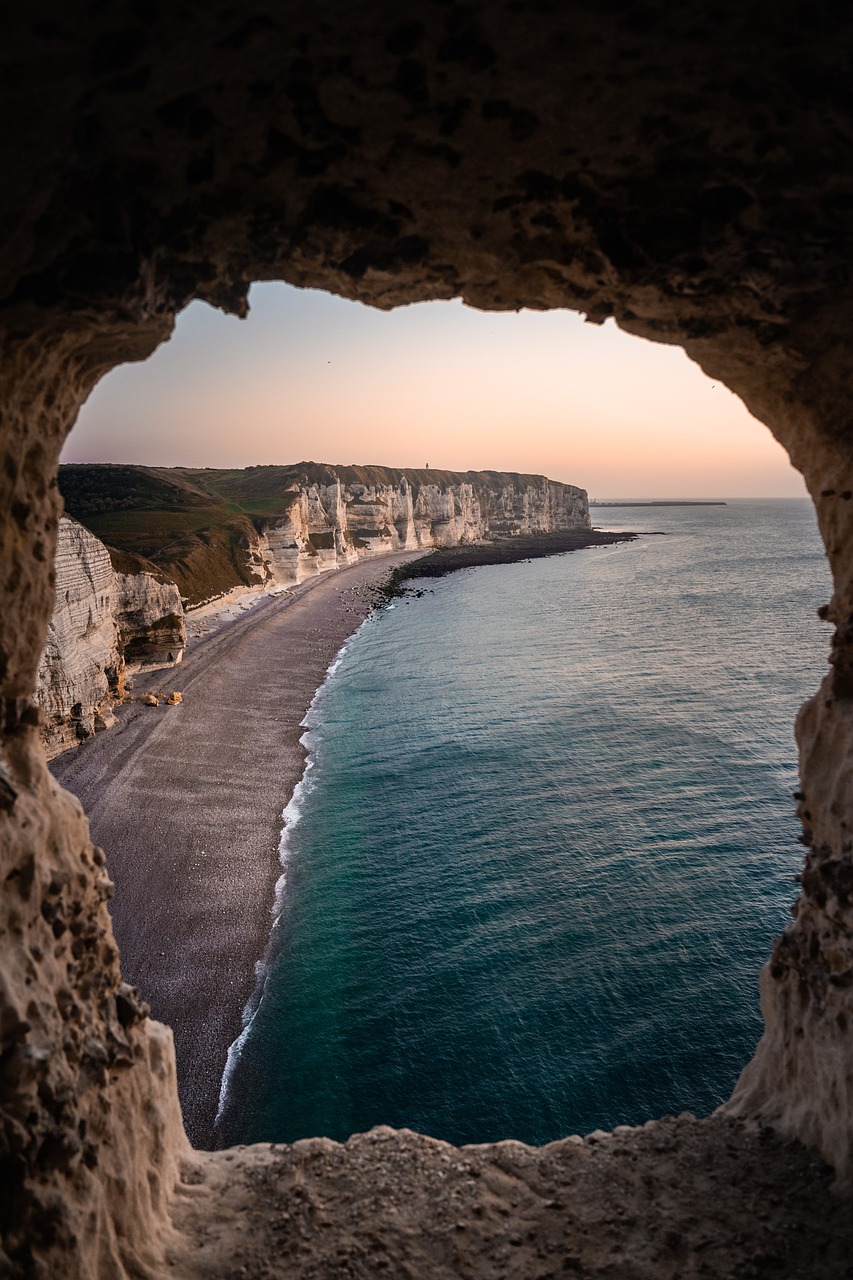 cave opening to an ocean view